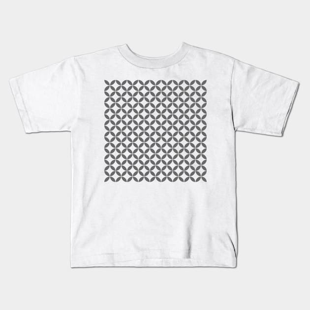 Retro Circles and Diamonds grey 6 Kids T-Shirt by Makanahele